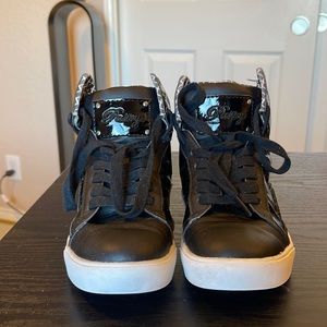 PopTart Grid pastry High-top sneaker genuine leather, rubber sole Black size 5.5